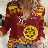 Personalised Tonga High School Women Casual Shirt Happy 77 Years Anniversary LT14 Female Maroon - Polynesian Pride