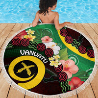 Long God Yumi Stanap Vanuatu Beach Blanket Tropical Flowers Aboriginal Pattern LT14 - Polynesian Pride