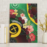 Long God Yumi Stanap Vanuatu Canvas Wall Art Tropical Flowers Aboriginal Pattern LT14 Without Frame Green - Polynesian Pride