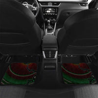 Long God Yumi Stanap Vanuatu Car Mats Tropical Flowers Aboriginal Pattern LT14 Set 2pcs - Back Green - Polynesian Pride