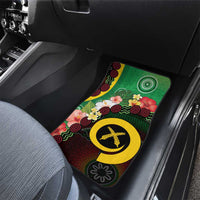 Long God Yumi Stanap Vanuatu Car Mats Tropical Flowers Aboriginal Pattern LT14 - Polynesian Pride