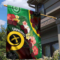 Long God Yumi Stanap Vanuatu Garden Flag Tropical Flowers Aboriginal Pattern LT14 - Polynesian Pride