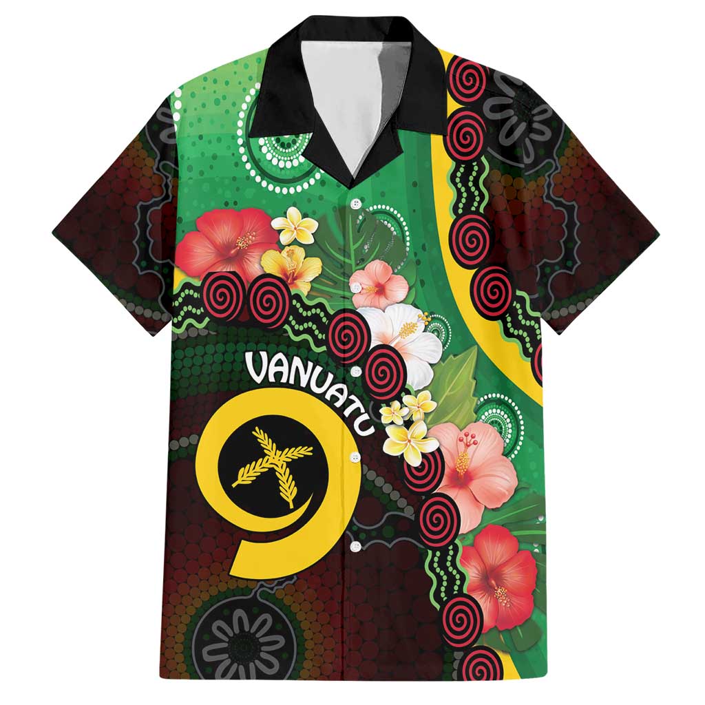 Long God Yumi Stanap Vanuatu Hawaiian Shirt Tropical Flowers Aboriginal Pattern LT14 Green - Polynesian Pride