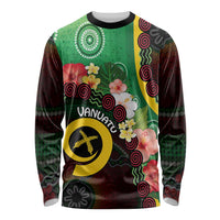 Long God Yumi Stanap Vanuatu Long Sleeve Shirt Tropical Flowers Aboriginal Pattern LT14 Unisex Green - Polynesian Pride