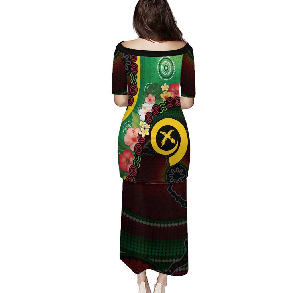 Long God Yumi Stanap Vanuatu Puletasi Tropical Flowers Aboriginal Pattern LT14 - Polynesian Pride