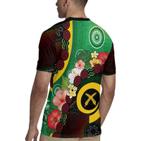 Long God Yumi Stanap Vanuatu Rugby Jersey Tropical Flowers Aboriginal Pattern LT14 - Polynesian Pride