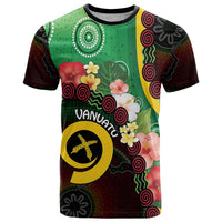 Long God Yumi Stanap Vanuatu T Shirt Tropical Flowers Aboriginal Pattern LT14 Green - Polynesian Pride