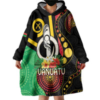 Tamtam Drum Vanuatu Wearable Blanket Hoodie Boar Tusk Aboriginal Flag Style LT14 - Polynesian Pride