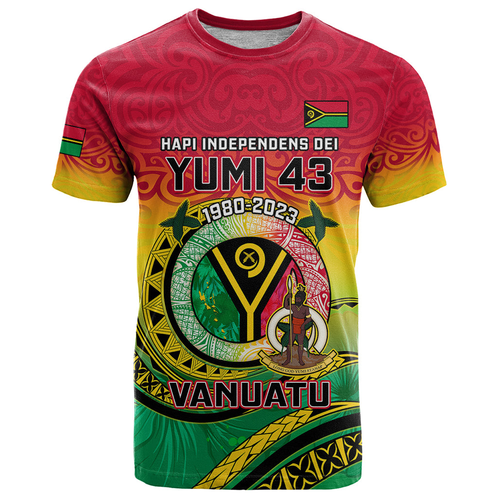 Vanuatu T Shirt Yumi 43 Hapi Independens Dei LT14 Reggae - Polynesian Pride