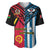 Vanuatu And West Papua Baseball Jersey Coat Of Arms Mix Flag Style LT14 Black - Polynesian Pride