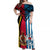 Vanuatu And West Papua Off Shoulder Maxi Dress Coat Of Arms Mix Flag Style LT14 Women Black - Polynesian Pride