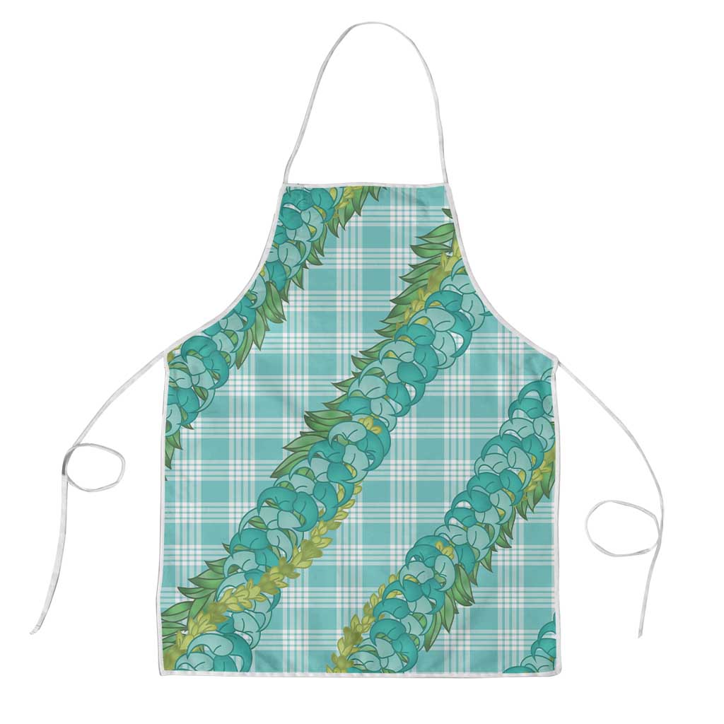Hawaii Jade Vine Lei Apron Aloha Palaka Motif - Turquoise LT14 Turquoise - Polynesian Pride