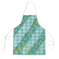 Hawaii Jade Vine Lei Apron Aloha Palaka Motif - Turquoise LT14 Turquoise - Polynesian Pride