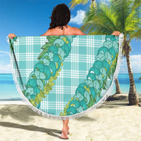 Hawaii Jade Vine Lei Beach Blanket Aloha Palaka Motif - Turquoise LT14 - Polynesian Pride