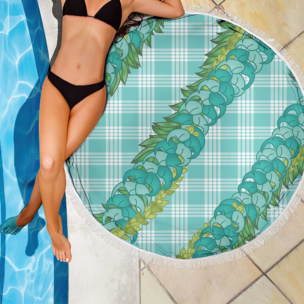 Hawaii Jade Vine Lei Beach Blanket Aloha Palaka Motif - Turquoise LT14 - Polynesian Pride