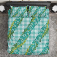 Hawaii Jade Vine Lei Bedding Set Aloha Palaka Motif - Turquoise LT14 Turquoise - Polynesian Pride