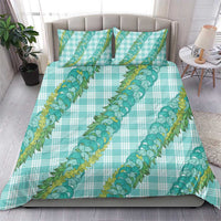 Hawaii Jade Vine Lei Bedding Set Aloha Palaka Motif - Turquoise LT14 - Polynesian Pride