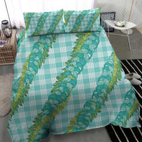 Hawaii Jade Vine Lei Bedding Set Aloha Palaka Motif - Turquoise LT14 - Polynesian Pride