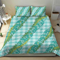 Hawaii Jade Vine Lei Bedding Set Aloha Palaka Motif - Turquoise LT14 - Polynesian Pride