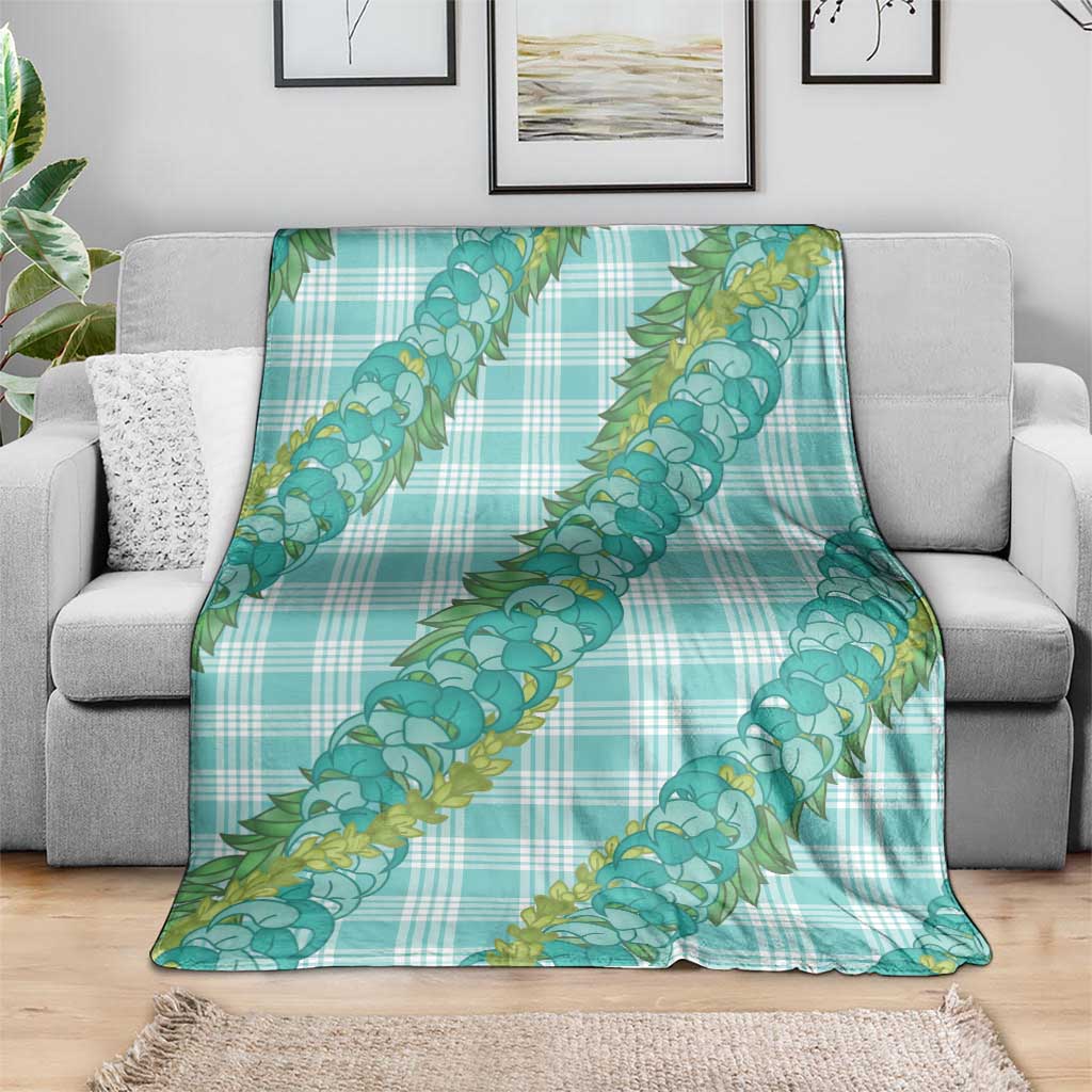 Hawaii Jade Vine Lei Blanket Aloha Palaka Motif - Turquoise LT14 - Polynesian Pride
