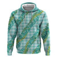 Hawaii Jade Vine Lei Hoodie Aloha Palaka Motif - Turquoise LT14 Pullover Hoodie Turquoise - Polynesian Pride