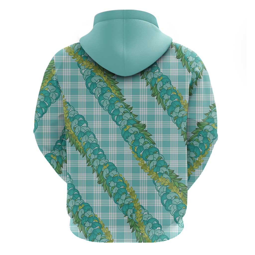 Hawaii Jade Vine Lei Hoodie Aloha Palaka Motif - Turquoise LT14 - Polynesian Pride
