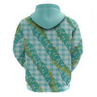 Hawaii Jade Vine Lei Hoodie Aloha Palaka Motif - Turquoise LT14 - Polynesian Pride