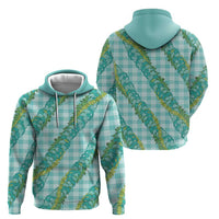 Hawaii Jade Vine Lei Hoodie Aloha Palaka Motif - Turquoise LT14 - Polynesian Pride