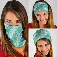 Hawaii Jade Vine Lei Neck Gaiter Aloha Palaka Motif - Turquoise LT14 - Polynesian Pride