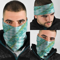 Hawaii Jade Vine Lei Neck Gaiter Aloha Palaka Motif - Turquoise LT14 - Polynesian Pride