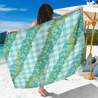 Hawaii Jade Vine Lei Sarong Aloha Palaka Motif - Turquoise LT14 One Size 44 x 66 inches Turquoise - Polynesian Pride