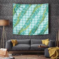 Hawaii Jade Vine Lei Tapestry Aloha Palaka Motif - Turquoise LT14 Turquoise - Polynesian Pride