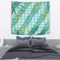 Hawaii Jade Vine Lei Tapestry Aloha Palaka Motif - Turquoise LT14 - Polynesian Pride