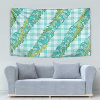 Hawaii Jade Vine Lei Tapestry Aloha Palaka Motif - Turquoise LT14 - Polynesian Pride