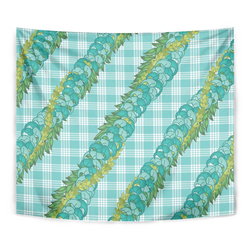 Hawaii Jade Vine Lei Tapestry Aloha Palaka Motif - Turquoise LT14 - Polynesian Pride