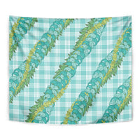 Hawaii Jade Vine Lei Tapestry Aloha Palaka Motif - Turquoise LT14 - Polynesian Pride