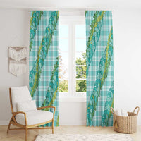 Hawaii Jade Vine Lei Window Curtain Aloha Palaka Motif - Turquoise LT14 - Polynesian Pride