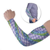Hawaii Jade Vine Lei Arm Sleeves Aloha Palaka Motif - Purple LT14 Set of 2 Purple - Polynesian Pride
