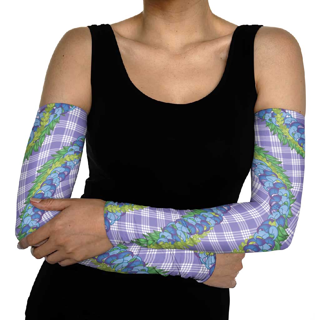 Hawaii Jade Vine Lei Arm Sleeves Aloha Palaka Motif - Purple LT14 - Polynesian Pride