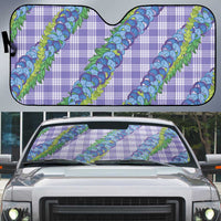 Hawaii Jade Vine Lei Auto Sun Shade Aloha Palaka Motif - Purple LT14 Purple - Polynesian Pride