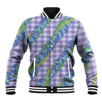 Hawaii Jade Vine Lei Baseball Jacket Aloha Palaka Motif - Purple LT14 Unisex Purple - Polynesian Pride