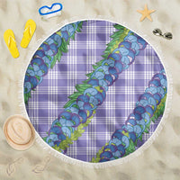 Hawaii Jade Vine Lei Beach Blanket Aloha Palaka Motif - Purple LT14 One Size 150cm Purple - Polynesian Pride