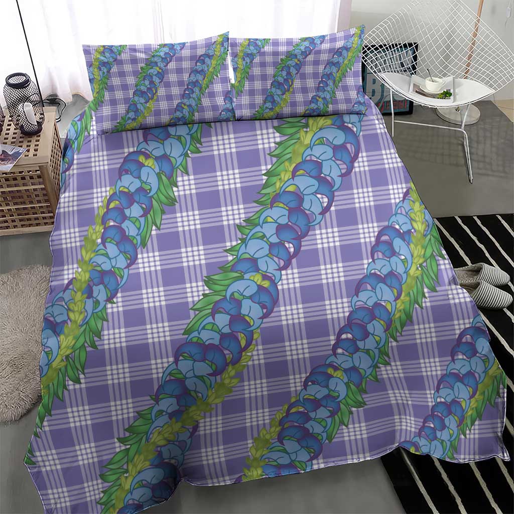 Hawaii Jade Vine Lei Bedding Set Aloha Palaka Motif - Purple LT14 - Polynesian Pride