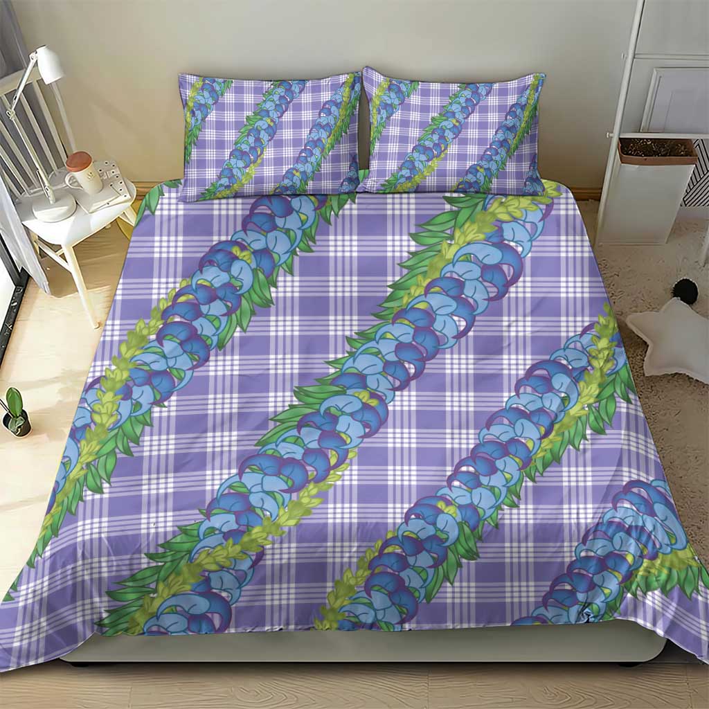Hawaii Jade Vine Lei Bedding Set Aloha Palaka Motif - Purple LT14 - Polynesian Pride