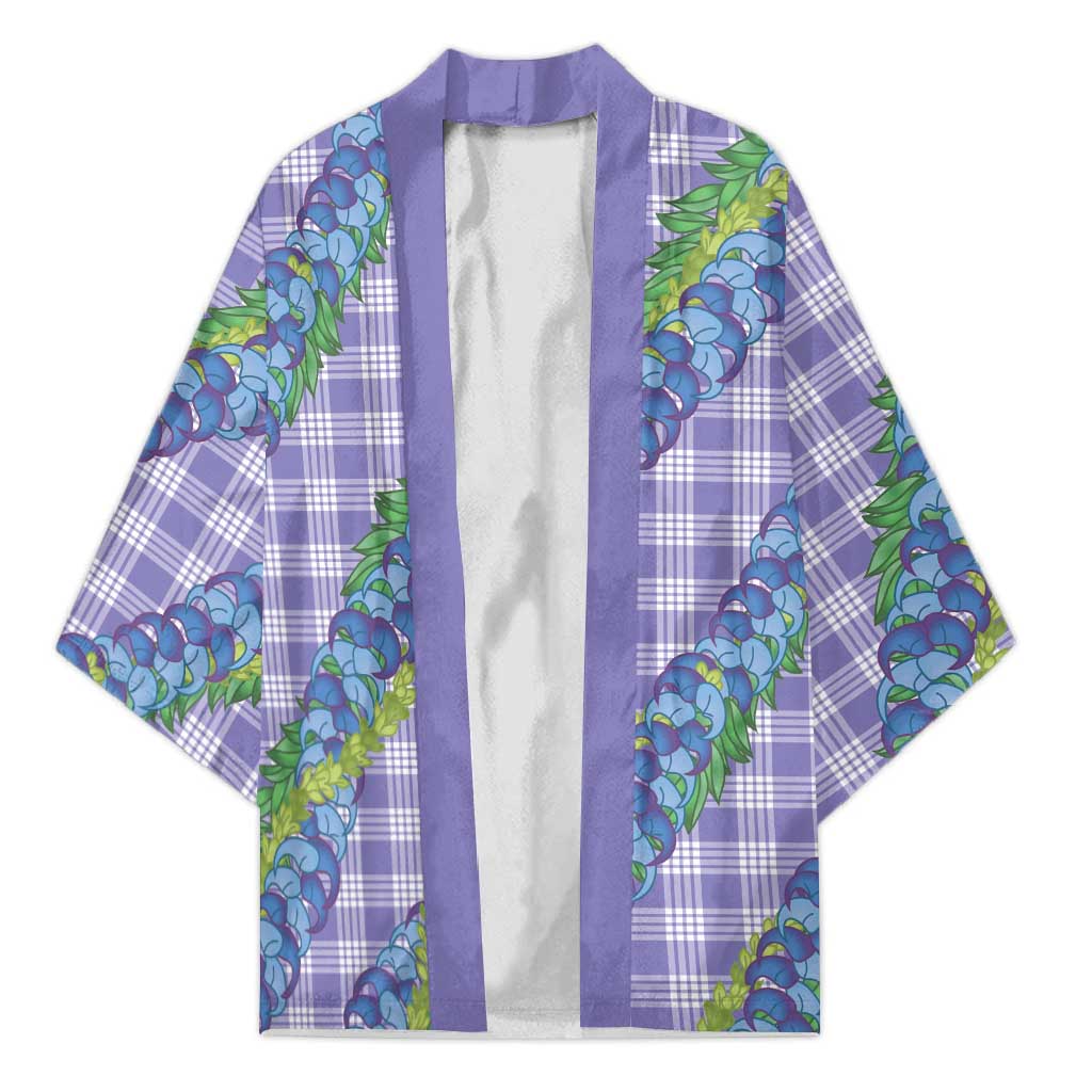Hawaii Jade Vine Lei Kimono Aloha Palaka Motif - Purple LT14 Unisex Purple - Polynesian Pride