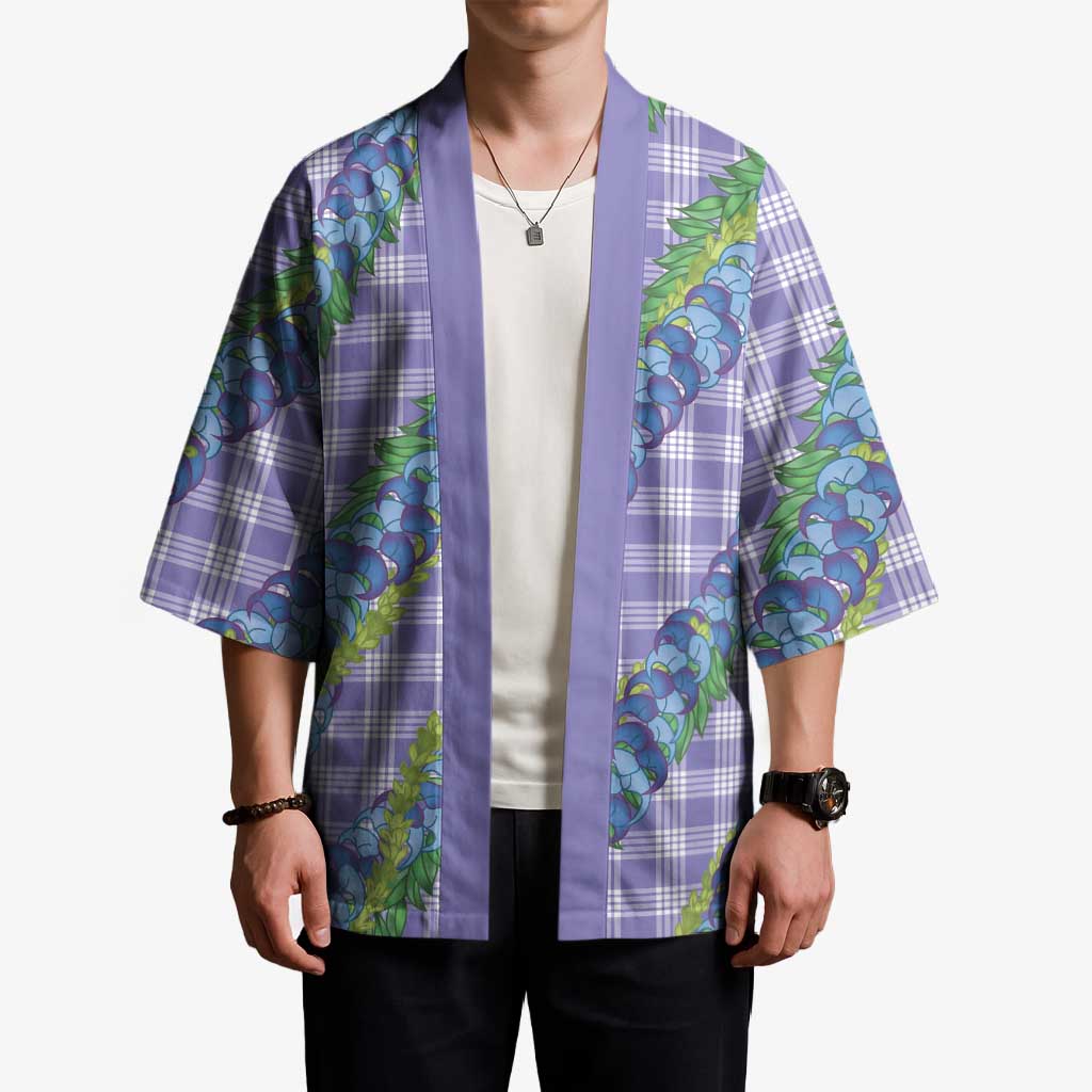 Hawaii Jade Vine Lei Kimono Aloha Palaka Motif - Purple LT14 - Polynesian Pride