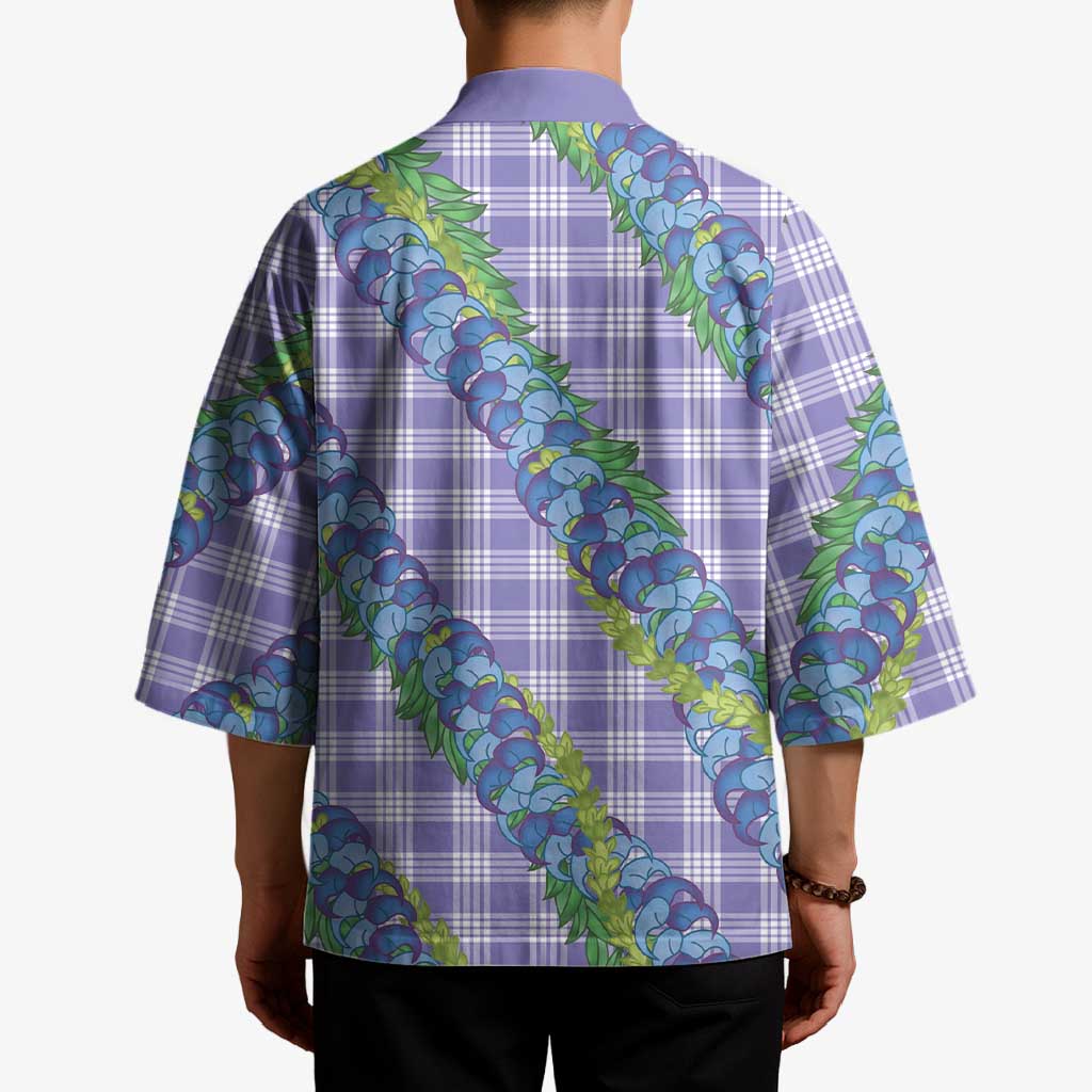 Hawaii Jade Vine Lei Kimono Aloha Palaka Motif - Purple LT14 - Polynesian Pride
