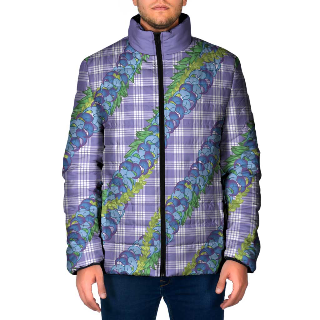 Hawaii Jade Vine Lei Padded Jacket Aloha Palaka Motif - Purple LT14 Men Purple - Polynesian Pride