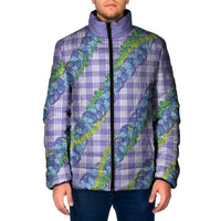Hawaii Jade Vine Lei Padded Jacket Aloha Palaka Motif - Purple LT14 Men Purple - Polynesian Pride