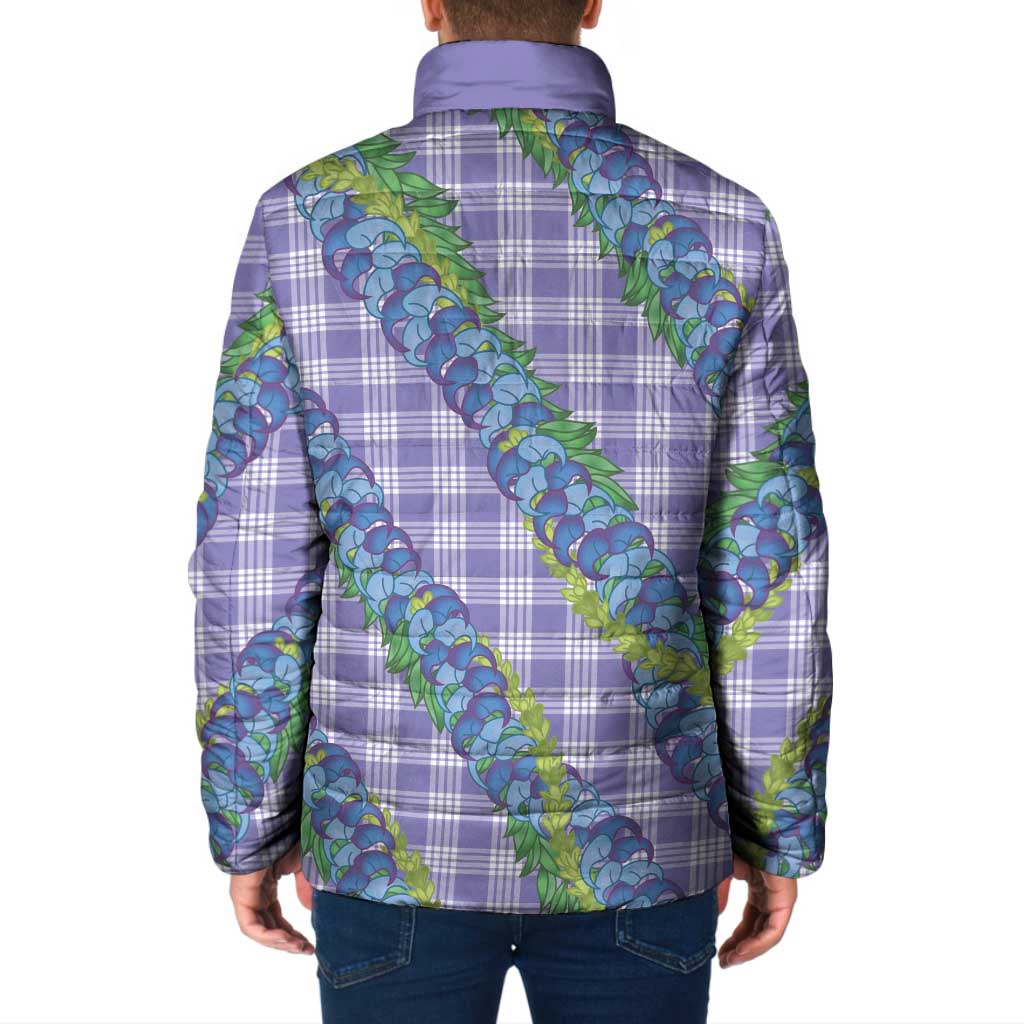 Hawaii Jade Vine Lei Padded Jacket Aloha Palaka Motif - Purple LT14 - Polynesian Pride